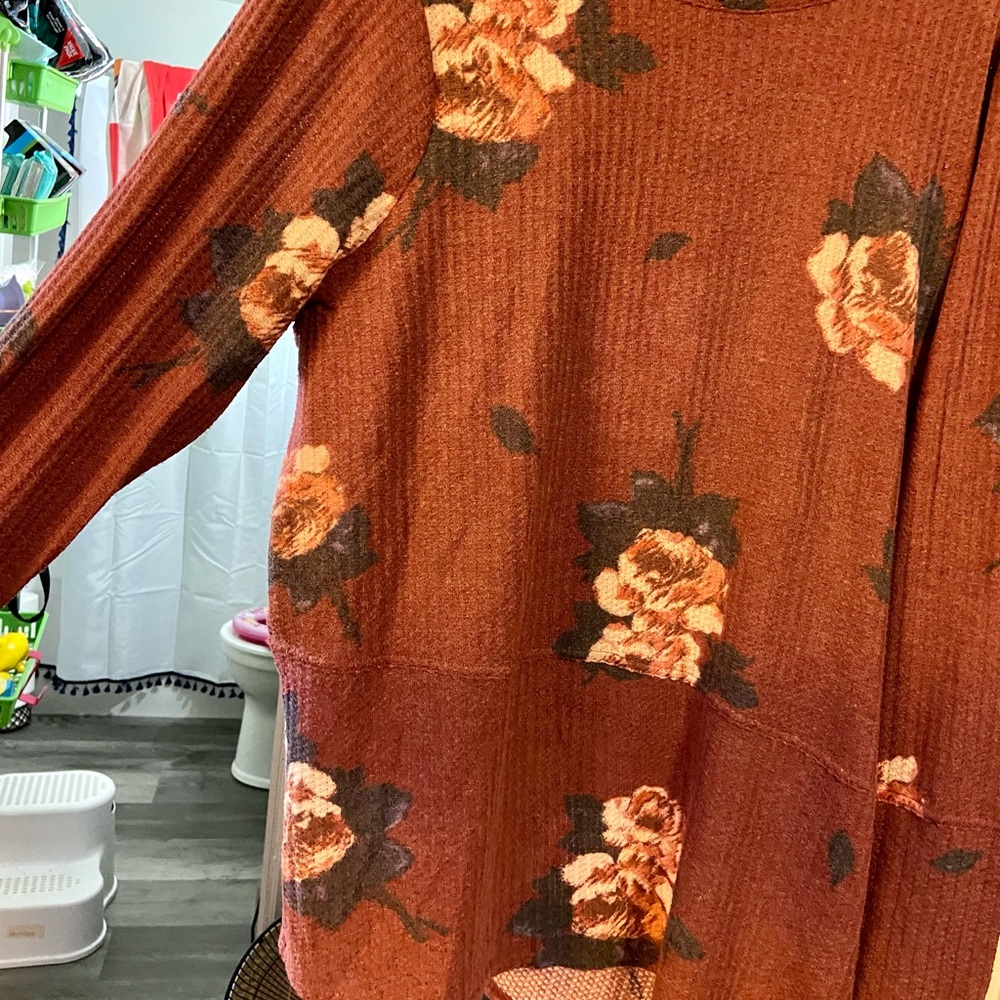 Long sleeve, warm and cozy, plus size shirt.